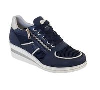 CIPRIATA L987 GRAZIOSA Ladies Zip Wedge Glamour Micro Suedette/Mesh Trainer Shoe