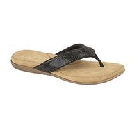 Cipriata Ladies Diamante Soft Comfy Toe Post Sandals (5, Black)