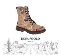 Cipriata Ladies Floral Boots Lace-Up Combat Vintage Festival Womens Shoes Girls