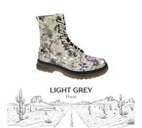 Cipriata Ladies Floral Boots Lace-Up Combat Vintage Festival Womens Shoes Girls