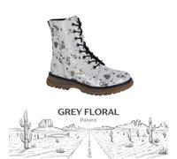 Cipriata Ladies Floral Boots Lace-Up Combat Vintage Festival Womens Shoes Girls