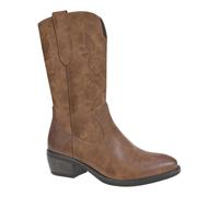 Cipriata Ladies Mid Calf Cowboy Boots Womens Black Faux Leather Western Shoes
