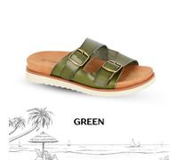 Cipriata Ladies Mule Sandals Slip On Double Buckle Holiday Summer Open Toe Women