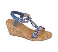 Cipriata L524C Womens Summer Beach Jewelled Elasticated Sling Back Sandals