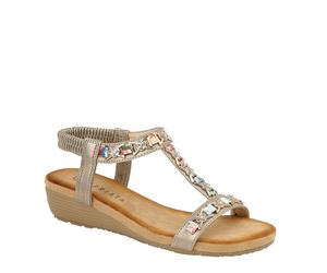 Cipriata Lia Ladies' Embellished Jewelled Sling Back Strappy Wedge Sandals