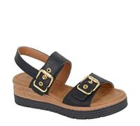 Cipriata Milia Twin Buckle Touch Fastening Sandals - Black - 8 UK