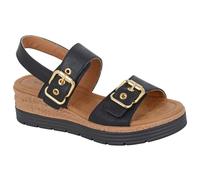 Womens Wedge Metallic Sandals Cipriata Twin Buckle Halter Back Padded Summer