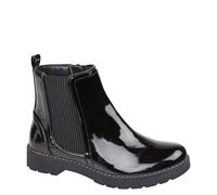 Cipriata Mira Kids' Zip Up Black Patent Ankle Chelsea Boots