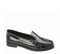 Cipriata Nicolina Ladies' Black Patent Saddle Flat Penny Loafers