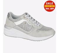 Cipriata Novelia Trainer Womens Trainers, Size 3 In Silver/White/Animal Print