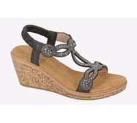 Cipriata Ora Jewelled Wedge Sandal Womens | Sandals | Black | UK Size 3