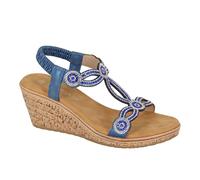 Cipriata Ora Jewelled Wedge Sandal Womens | Sandals | Blue | UK Size 6