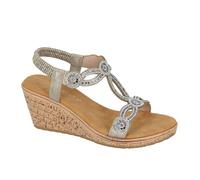 Cipriata Ora Jewelled Wedge Sandal Womens | Sandals | Pewter | UK Size 7
