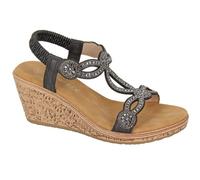 Cipriata Ora Jewelled Wedge Sandal Womens | Sandals | Black | UK Size 3