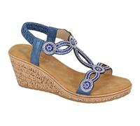 Cipriata Ora Jewelled Wedge Sandal Womens | Sandals | Blue | UK Size 8