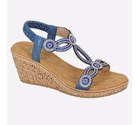 Cipriata Ora Jewelled Wedge Sandal Womens | Sandals | Blue | UK Size 3