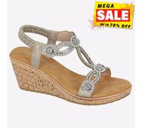 Cipriata L524FS Womens Summer Beach Jewelled Elasticated Sling Back Sandals