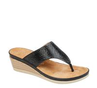 Cipriata Sandra Ladies' Toe Post Diamante Wedge Thong Sandals