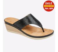 Cipriata Sandra Womens Casual Dress Fashion Diamonte Summer Wedge Sandals Black