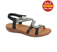Cipriata Serpent Womens Chic Slingback Jewelled Fashion Sandals Black