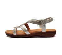 Cipriata Serpent Womens Chic Slingback Jewelled Fashion Sandals Silver