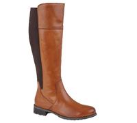 Cipriata Silvia Ladies' Elasticated Calf Inside Zip Black Leather High Leg Boots