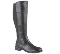 Cipriata Silvia Ladies' Elasticated Calf Inside Zip Black Leather High Leg Boots