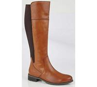 Cipriata Silvia Ladies Leather Zip High Leg Boots Tan UK 8