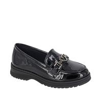 Cipriata Sina Kids' Heart Saddle Patent Black Flat Loafers