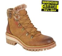 Cipriata TEODORA L725 Ladies Memory Foam Zip + D-Ring Hiker Style Ankle Boots (Tan, UK Footwear Size System, Adult, Women, Numeric, Medium, 3)