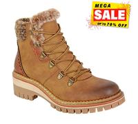 Cipriata TEODORA L725 Ladies Memory Foam Zip + D-Ring Hiker Style Ankle Boots (Tan, UK Footwear Size System, Adult, Women, Numeric, Medium, 3)