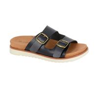 Cipriata Tiberia Womens Slip On Buckle Designer Slides Mule Sandals Black