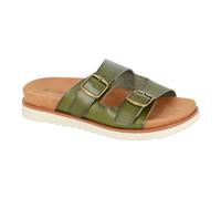 Cipriata Tiberia Womens Slip On Buckle Designer Slides Mule Sandals Green