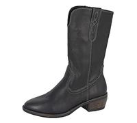Cipriata 'Wanda' L447A-7 Cowgirl Boots with Inside Zip Fastening Black PU, size 7