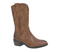 Cipriata 'Wanda' L447BT-4 Cowgirl Boots with Inside Zip Fastening Tan PU, size 4