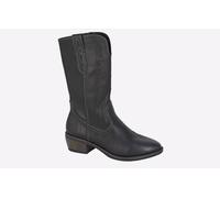 Cipriata 'Wanda' L447A-8 Cowgirl Boots with Inside Zip Fastening Black PU, size 8