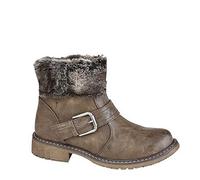 Cipriata Womens Andreana Fold Down Biker Style Ankle Boots - Brown - 9 UK
