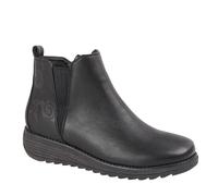 Cipriata Womens Ankle Boots Flat Black Pull On Low Heel Chelsea Gusset Size 3-8