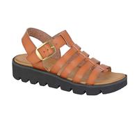Cipriata Womens Flat Chunky Sandal Ladies Gladiator Faux Leather Platform Size