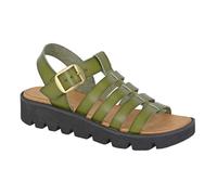 Cipriata Womens Flat Chunky Sandal Ladies Gladiator Faux Leather Platform Size