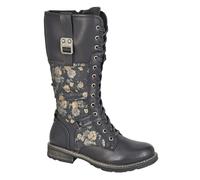 Cipriata Womens Floral Calf Boots - Black - 9 UK - Black
