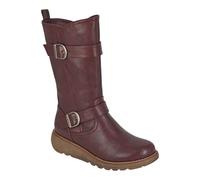 Cipriata Womens Knee High Riding Boots Black Fur Lined Faux Leather Long Shoes