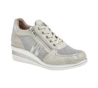 Cipriata Womens Lace And Zip Trainers - Silver - 6 UK - Silver - 50% PU-Mesh/25% Microfibre/25% TPR
