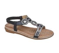 Cipriata Womens/Ladies Desia Jewelled Sandals (5 UK) (Black/Brown)