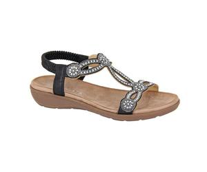 Cipriata Womens/Ladies Giada Shimmer Sandals (6 UK) (Black)