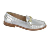 Cipriata Womens/Ladies Nicolosa Leather Saddle Loafers - Silver - Silver - 4 UK - 100% Mixed