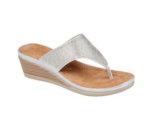 Cipriata Womens/Ladies Sandra Sparkle Diamante Wedge Sandals DF2324