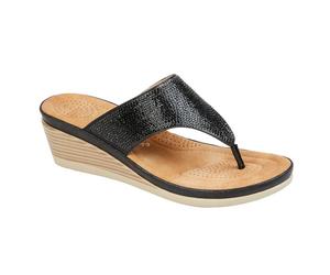 Cipriata Womens/Ladies Sandra Sparkle Diamante Wedge Sandals DF2324