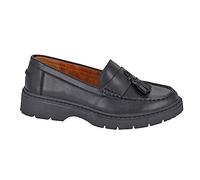 Cipriata Womens Omara Tassel Slip On Coated Leather Shoes/Loafers Black