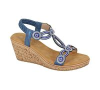 Cipriata Women's Ora Jewelled Sandals - Blue - Blue - 4 UK - 100% Mixed